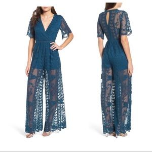 Social Lace Overlay Maxi Romper Jumpsuit
